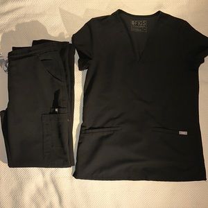 Figs scrub set, black, size xsmall.